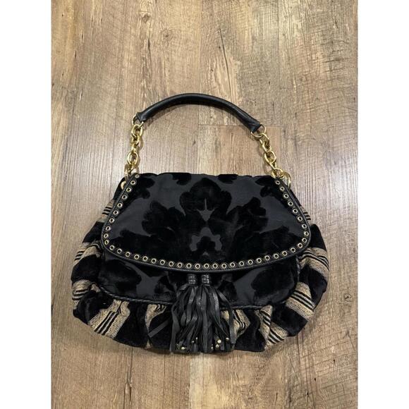 Isabella Fiore Tapestry Purse Handbag Brown/Black Medium Size - Picture 1 of 6